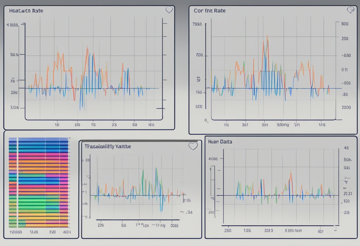 Heart rate variability data displayed on a monitor with a 20ms interval