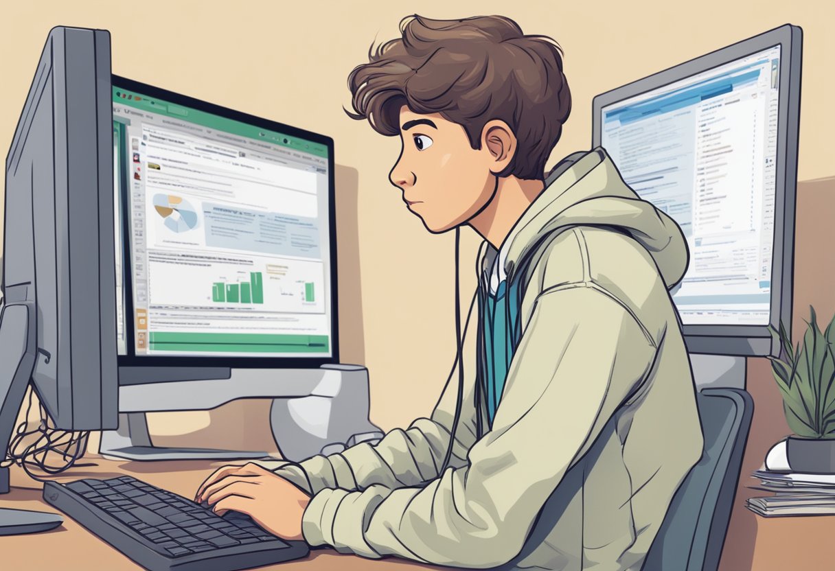 A worried teenager sits at a computer, typing "Can a 15 year old have a heart attack?" into a search engine. The screen displays various medical websites and forums