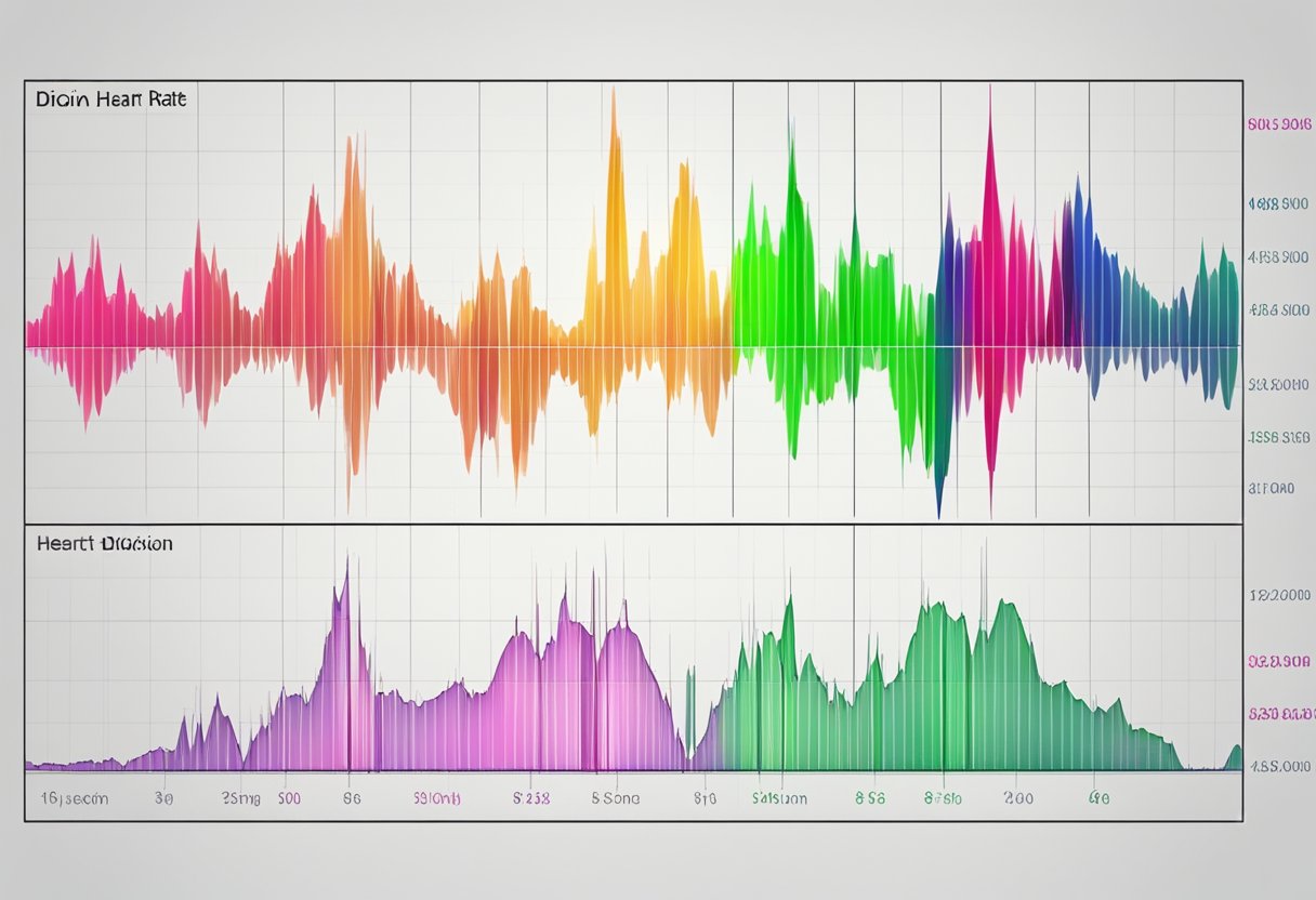 A heart rate monitor displays a graph with peaks and valleys, representing the effects of digoxin on heart rate
