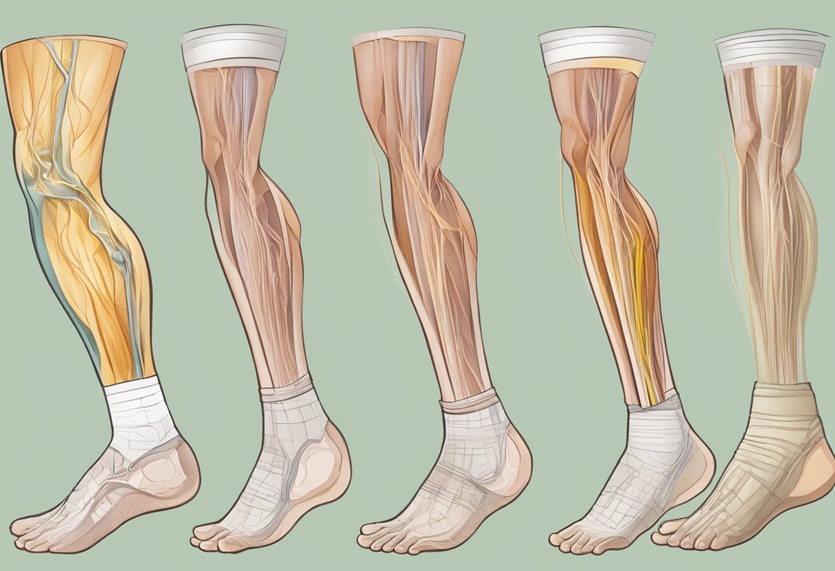 Swollen ankles from heart failure, lifestyle adjustments: elevated legs, low-sodium diet, medication