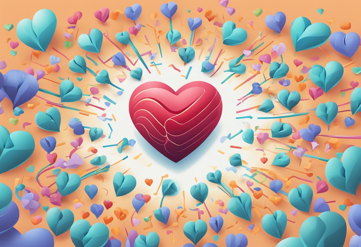 A heart pulsates rapidly, surrounded by question marks