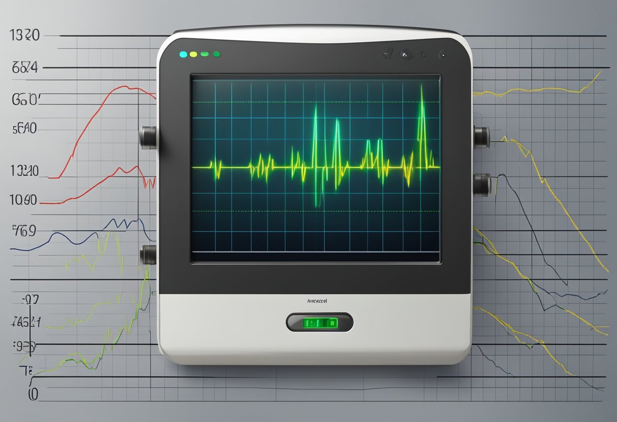 A heart monitor displays abnormal ECG results indicating a heart attack