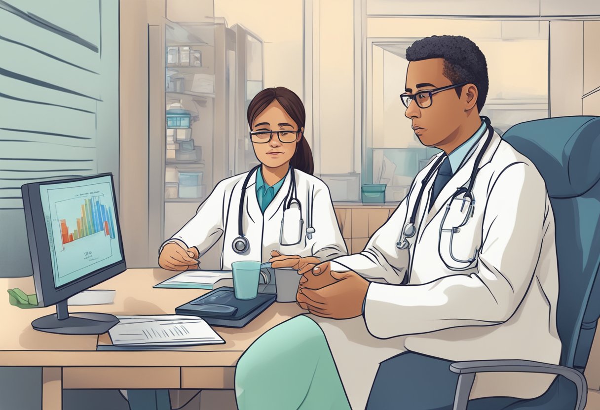 A person with a low heart rate and diarrhea, seeking answers from a medical professional