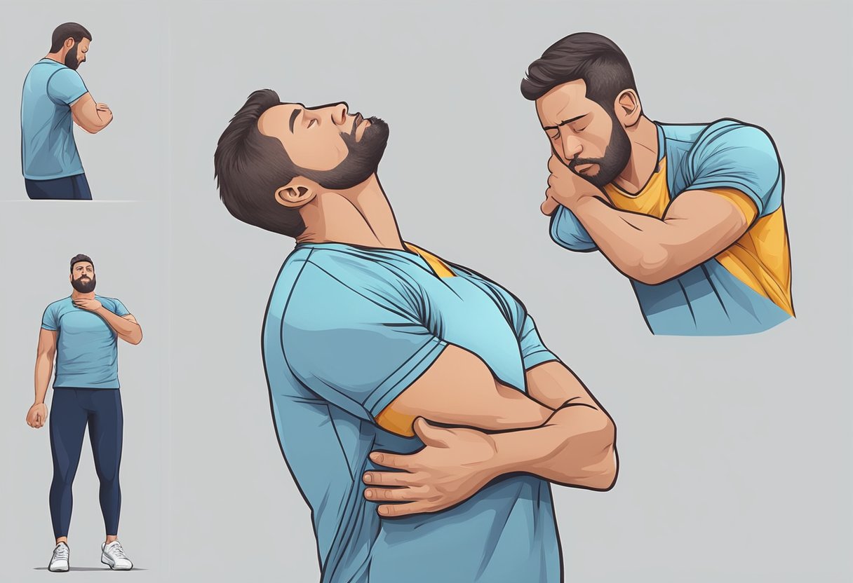 A person exercises, then clutches their chest in pain