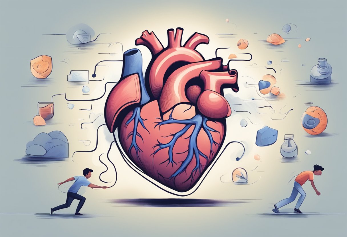 A person's heart races as they feel nauseous and anxious