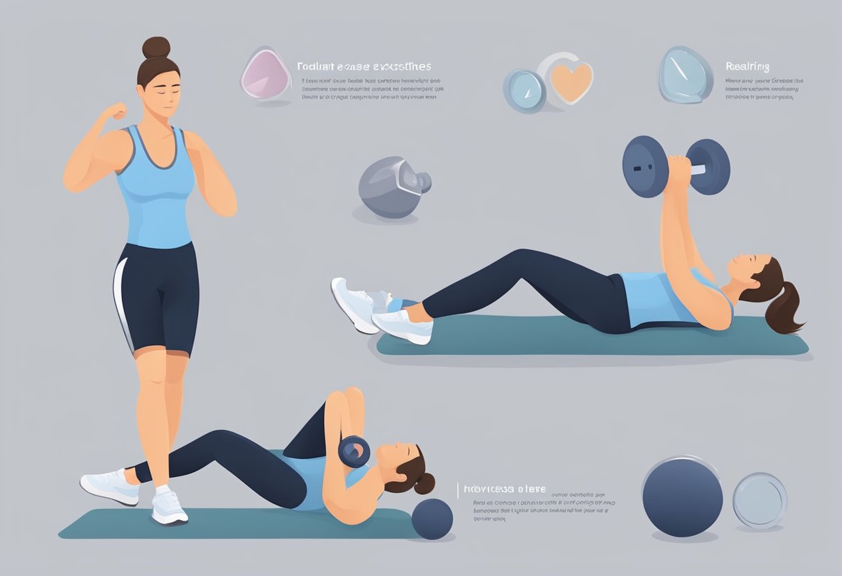 A person exercises, breathes deeply, and relaxes, maintaining a steady heart rate
