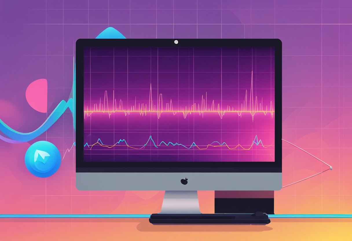 Teenage heart rate rises during exercise, depicted by a pulsing, vibrant line graph ascending steadily on a monitor
