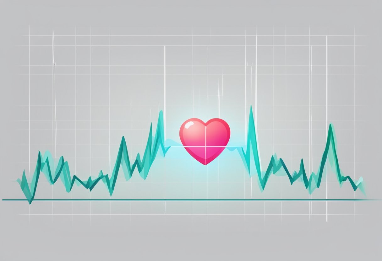 Anxiety increases heart rate. Show a heart monitor with a rising line