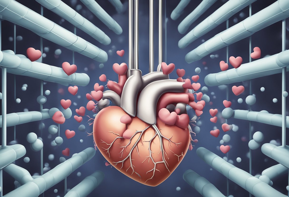 A heart-shaped organ is being pushed away by a group of cells, representing rejection in a biological setting