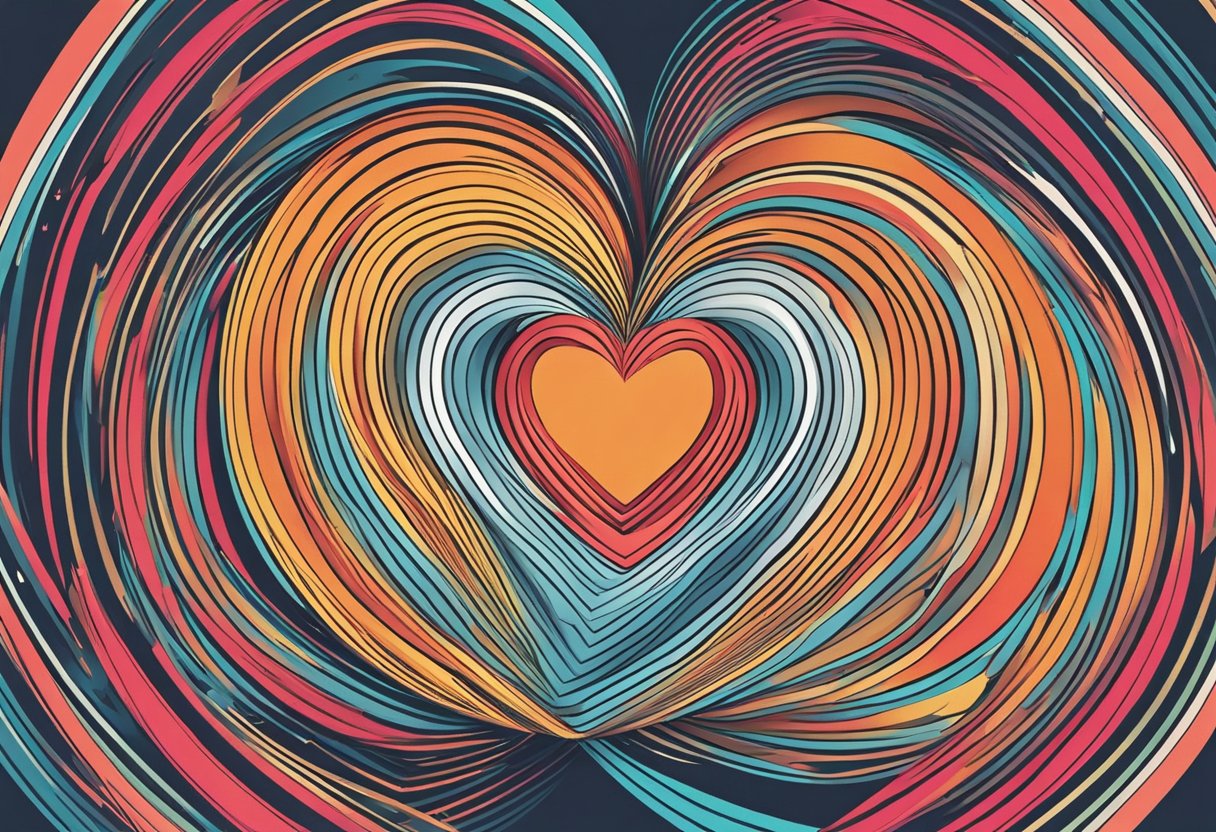 A heart-shaped object pulsates rapidly, surrounded by swirling lines and a sense of urgency