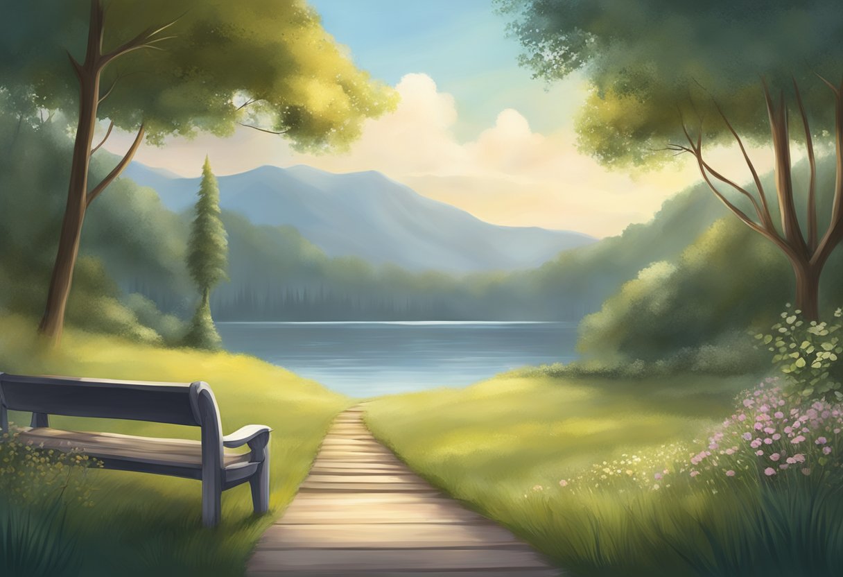A tranquil setting with calming music playing in the background, creating a peaceful atmosphere