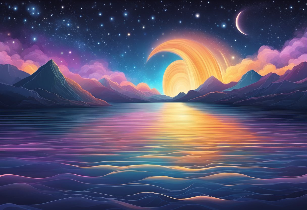 The night sky pulsates with a frenetic rhythm, mirroring the rapid heart rate of an unseen observer