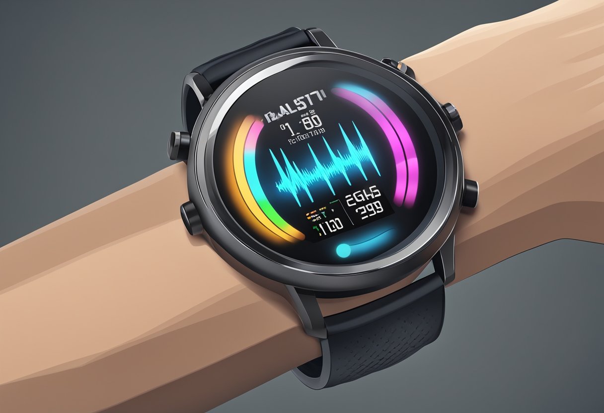 A heart rate monitor displays a steady pulse of 60-100 beats per minute