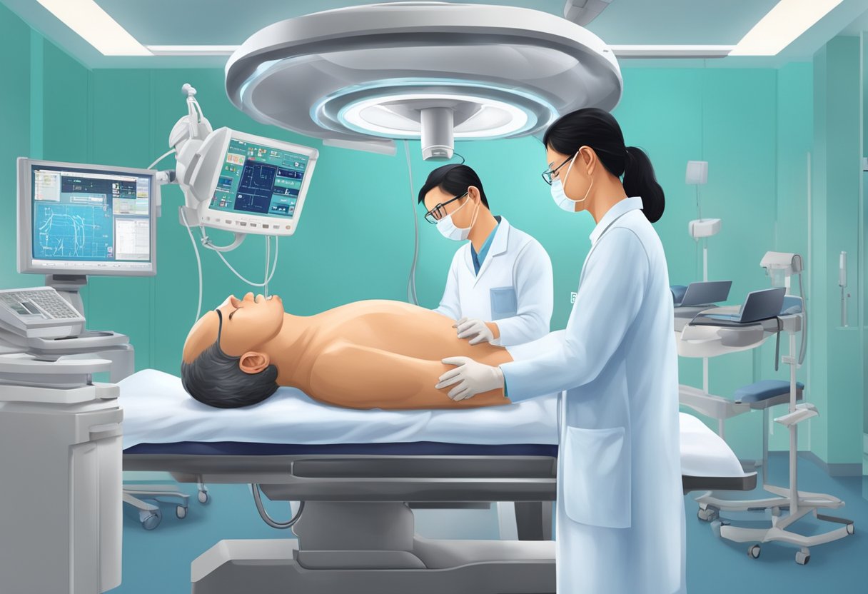The top cardiologist in Singapore performs a successful heart procedure in a state-of-the-art hospital room