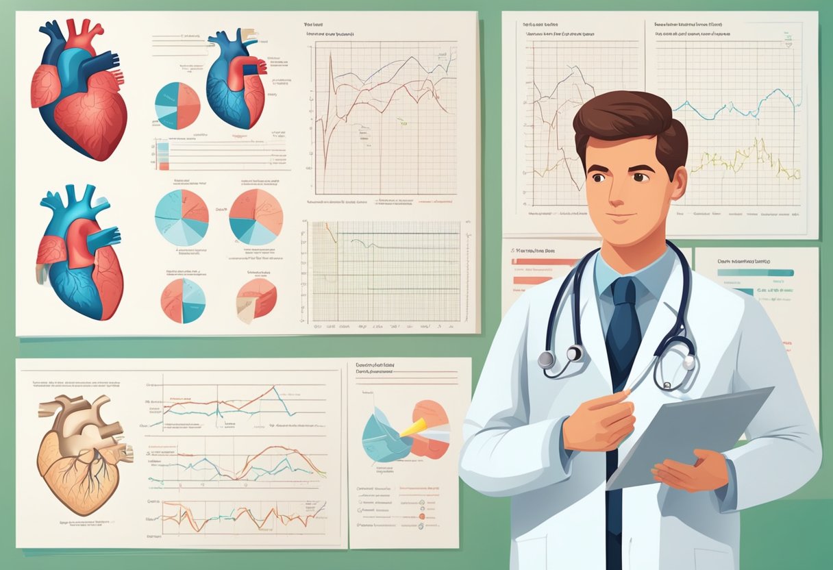 A doctor explains VSD heart problem using diagrams and charts
