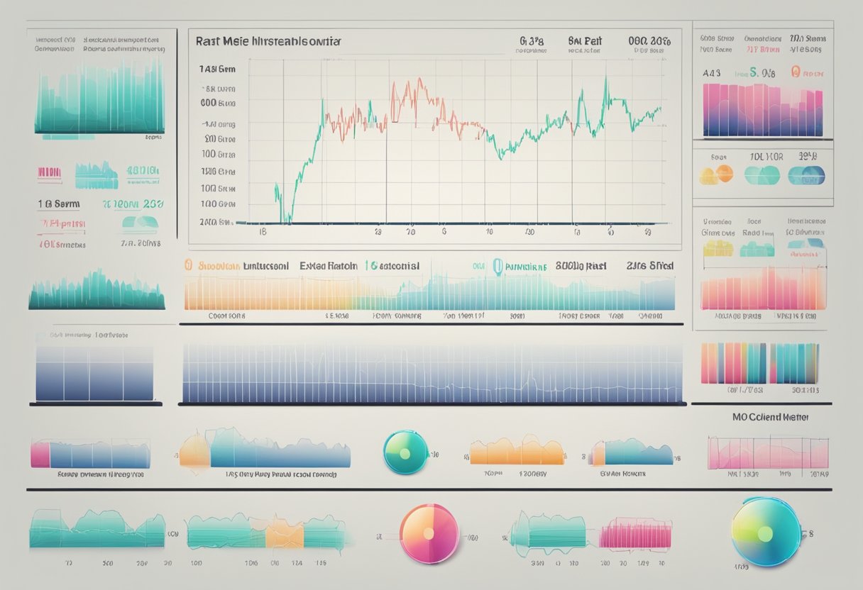 A heart rate monitor displaying a range of 50-85% of maximum heart rate, with a chart or graph showing different exercise intensities