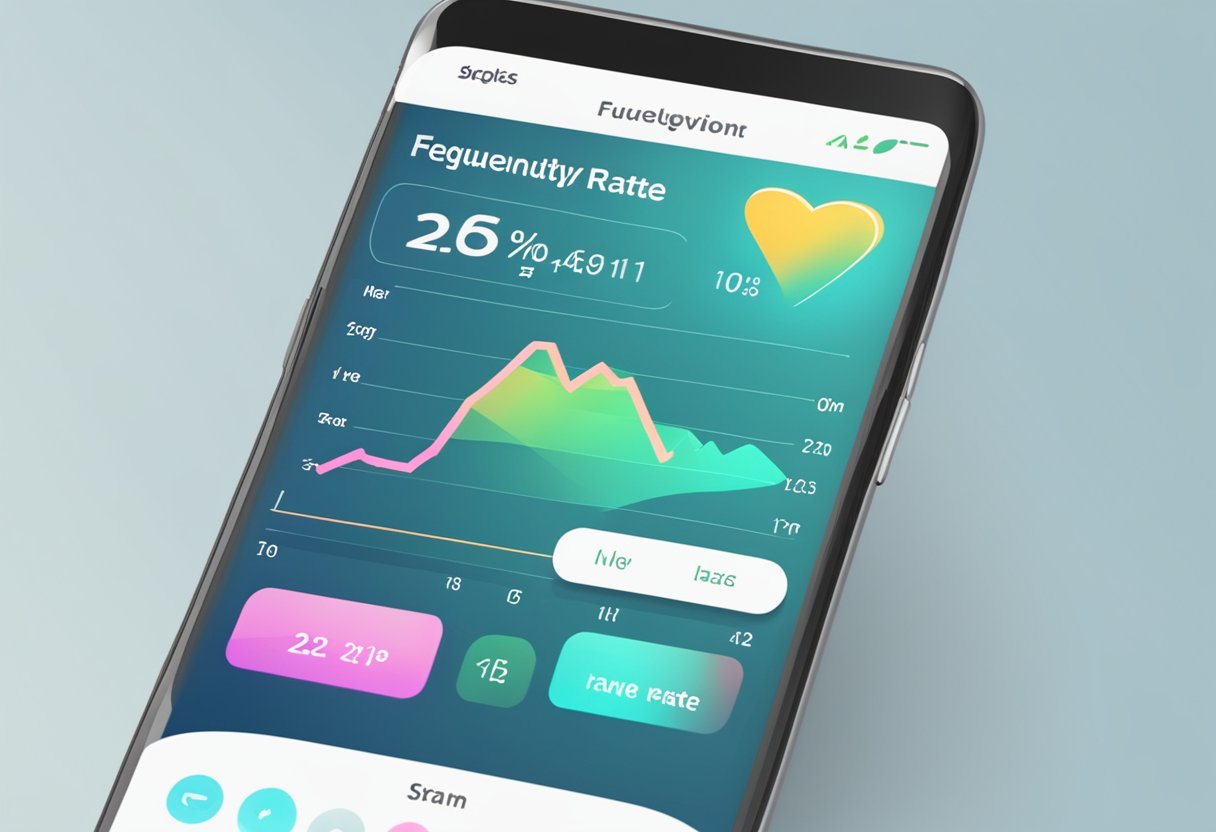 A heart rate monitor displaying the words "Frequently Asked Questions: What is target heart rate" on the screen