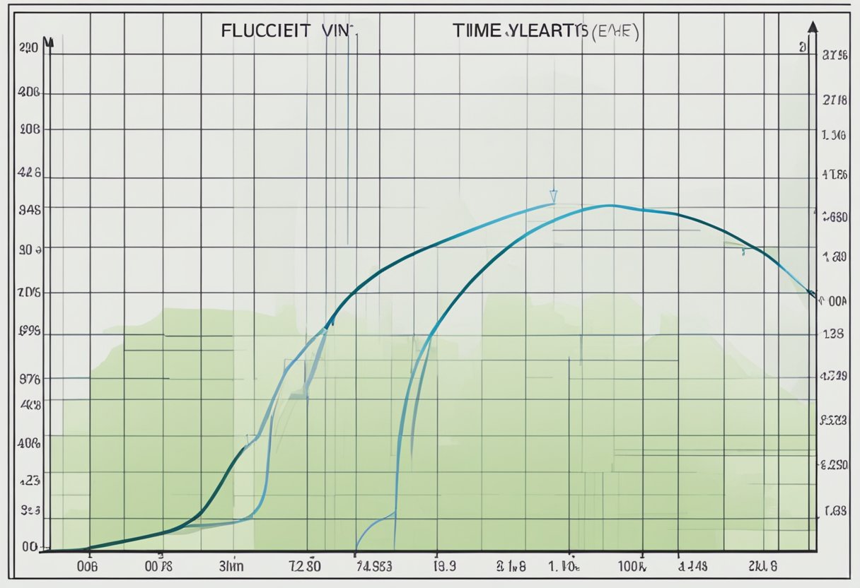 A graph with fluctuating heart rate values, labeled "coefficient of variation," against time