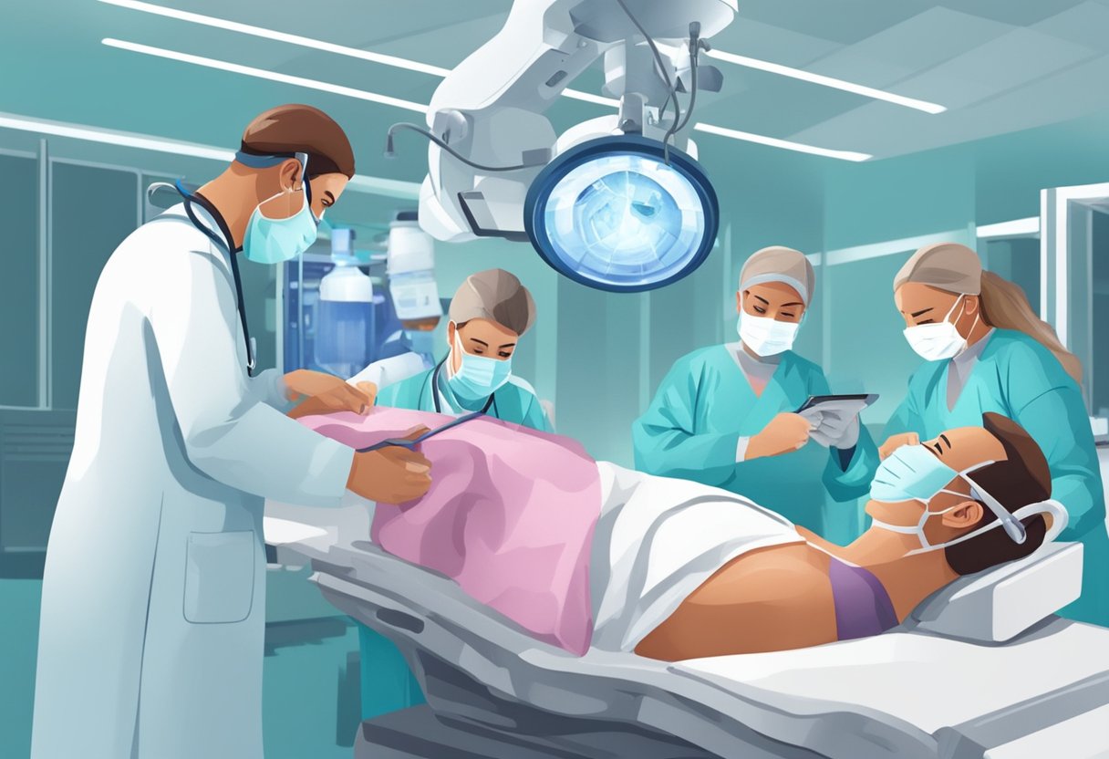 A doctor performing various heart procedures in a hospital setting