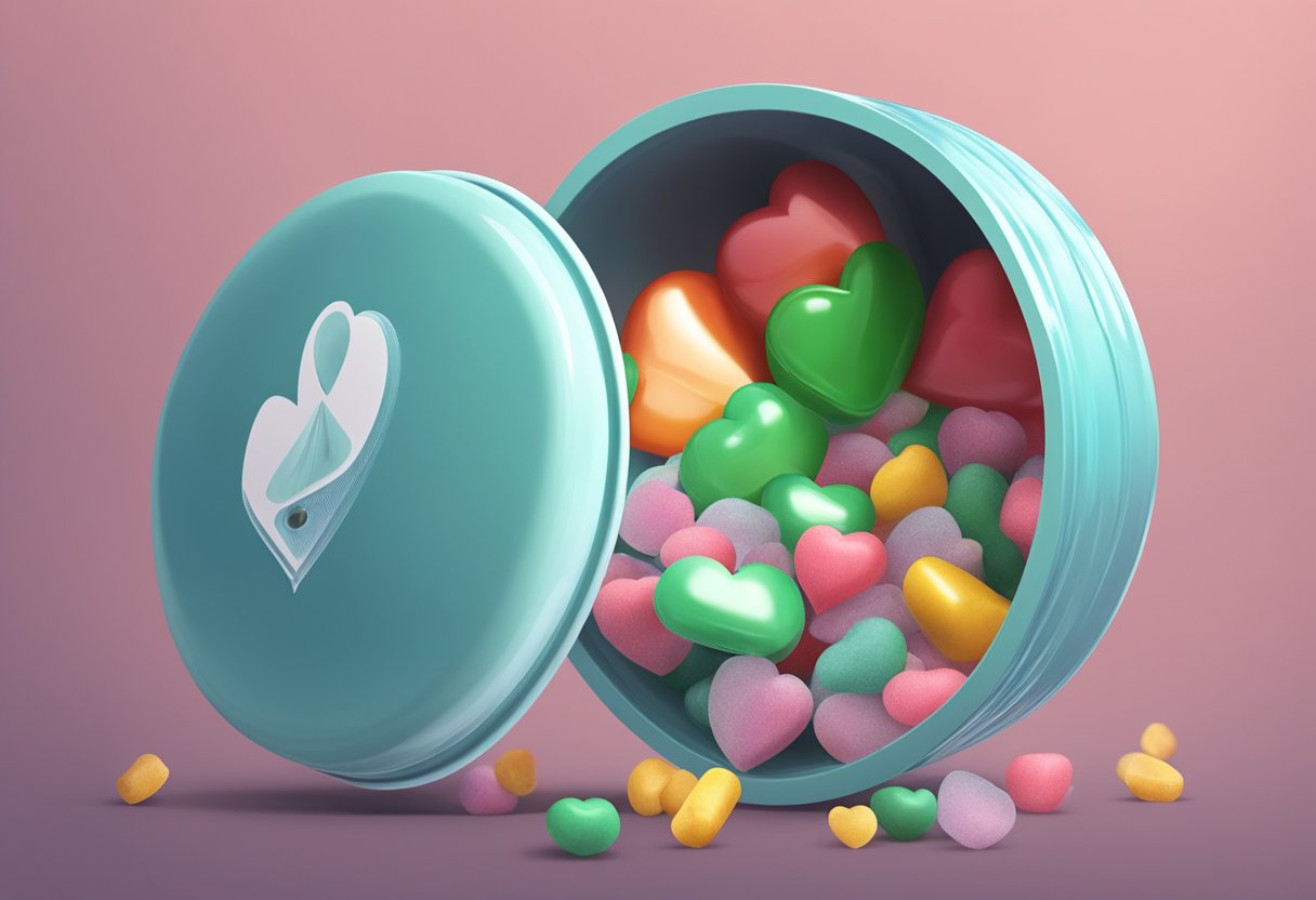 A heart-shaped container spills potassium chloride, causing heart failure