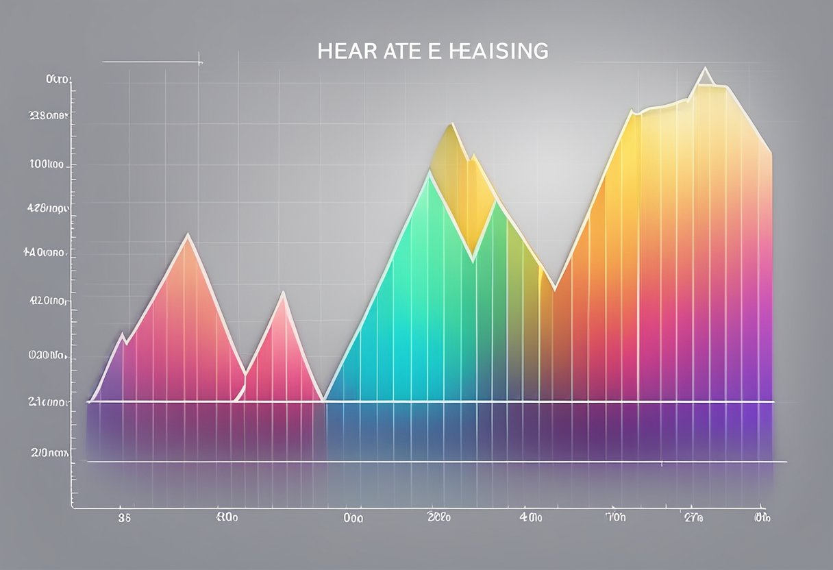 A graph showing heart rate increasing with age