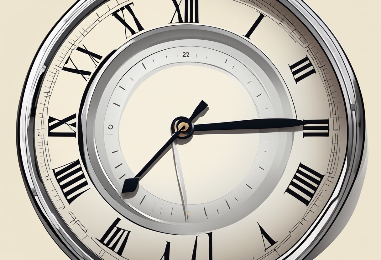 A clock with a second hand ticking steadily at a rate of 60-100 beats per minute, representing the average adult resting heart rate