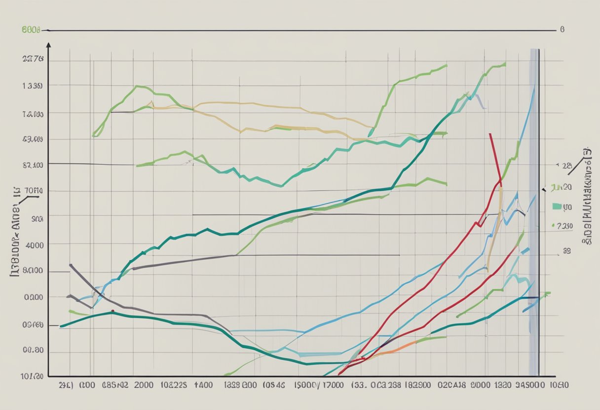 A graph displaying ischemic heart disease statistics with labeled axes and a clear trend of increasing cases over time