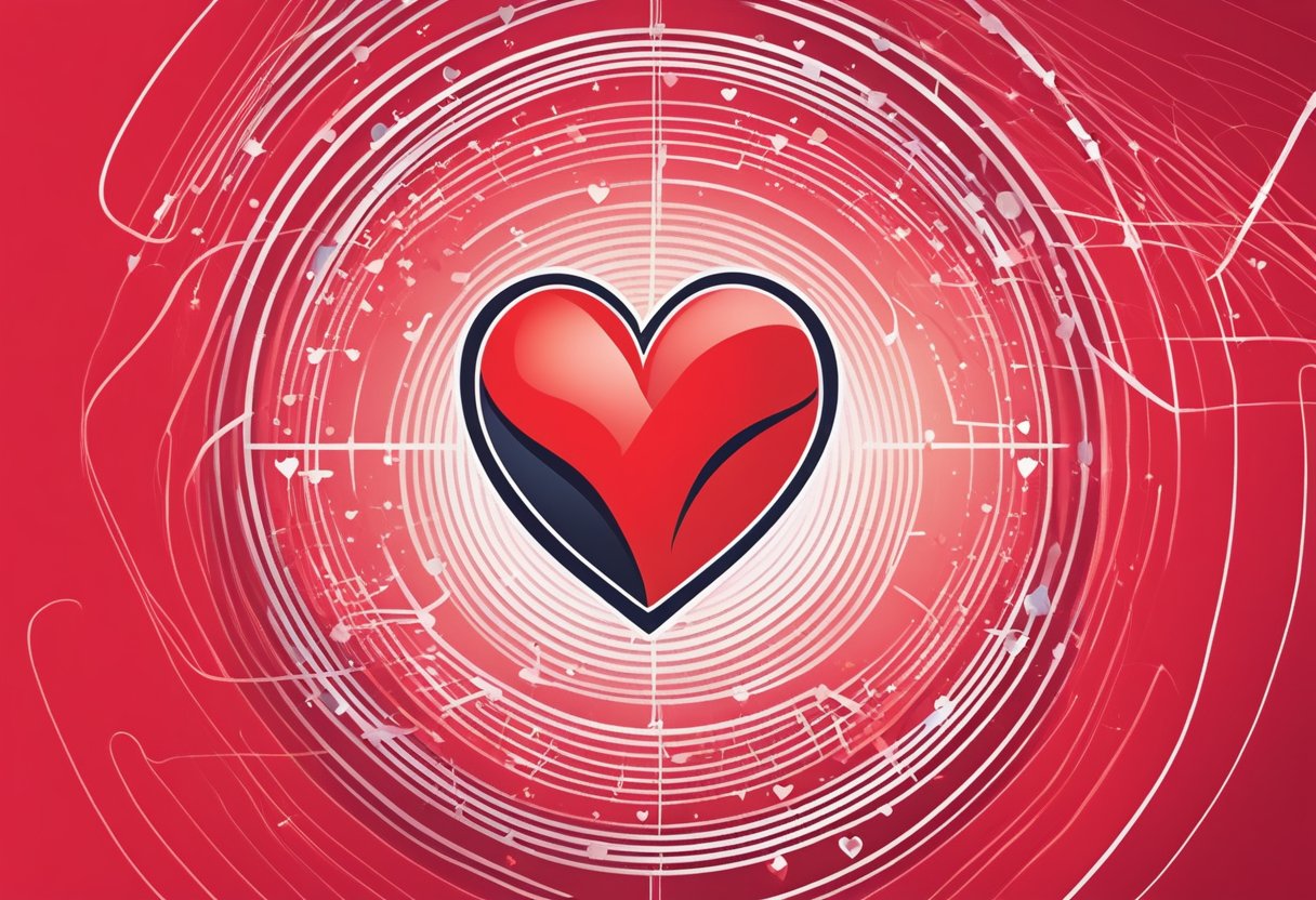 The Singapore Heart Foundation logo is displayed prominently on a vibrant red background, surrounded by a heart shape and a pulse line