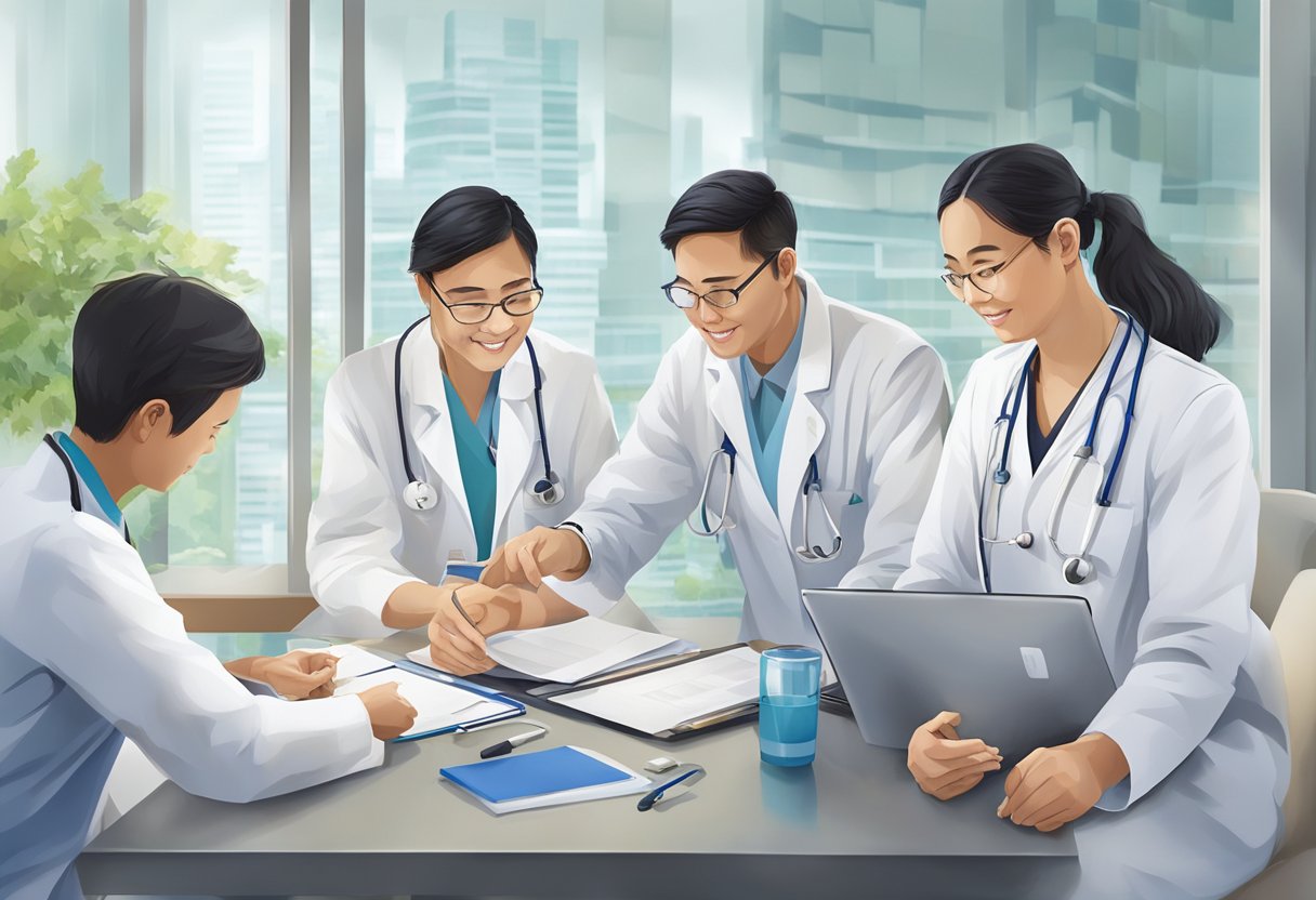 A group of medical professionals providing clinical support and rehabilitation services at the Singapore Heart Foundation