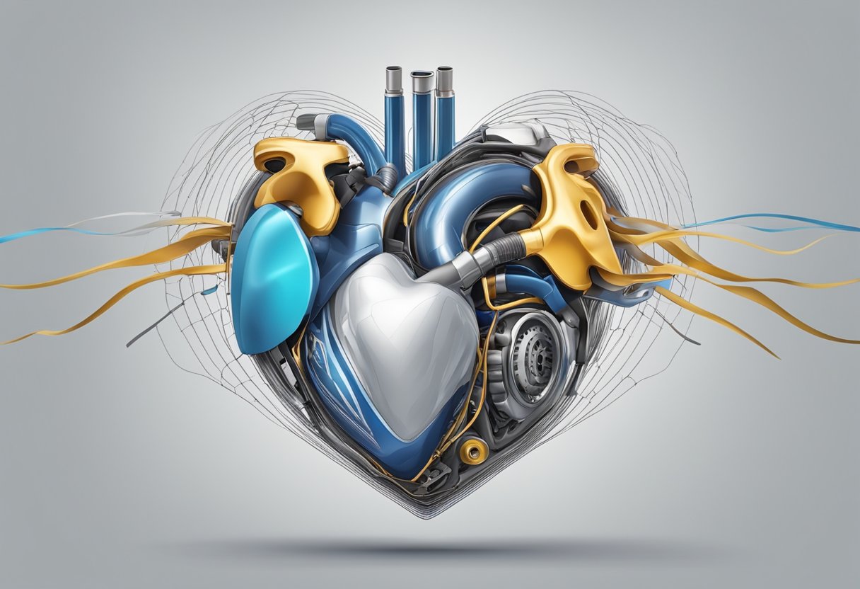 A racing heart and perspiring body, indicating tachycardia