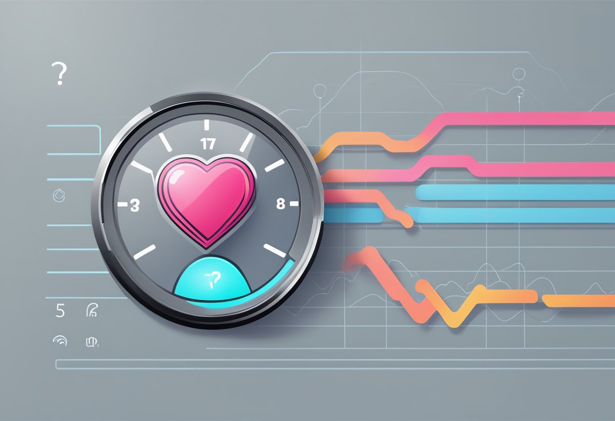 A heart rate monitor displaying a low number, with a question mark hovering above it