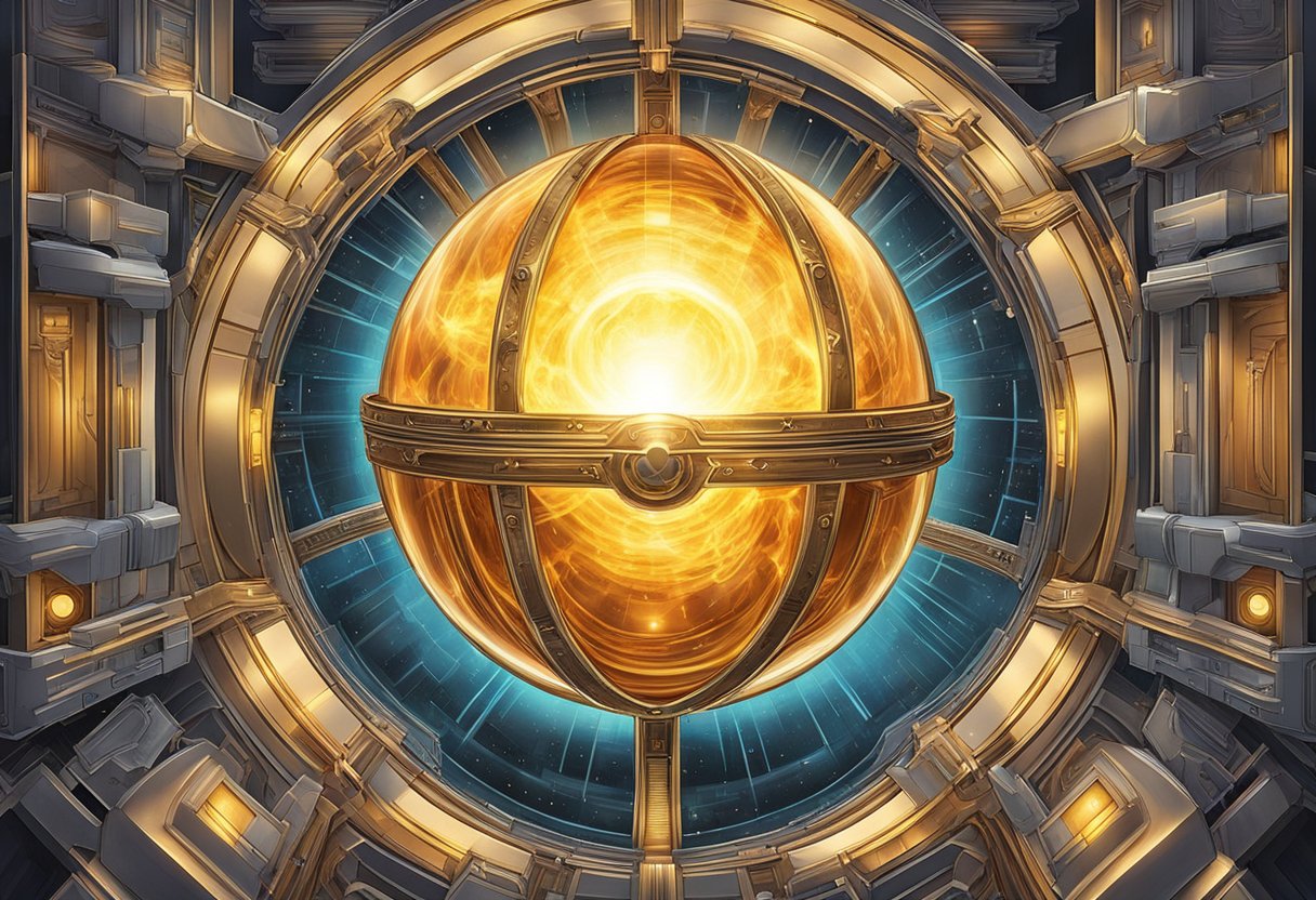 A glowing, pulsating orb nestled within the chest cavity, radiating warmth and vitality