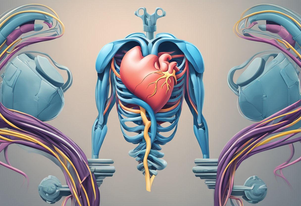A heart and a muscle side by side, with a question mark hovering between them