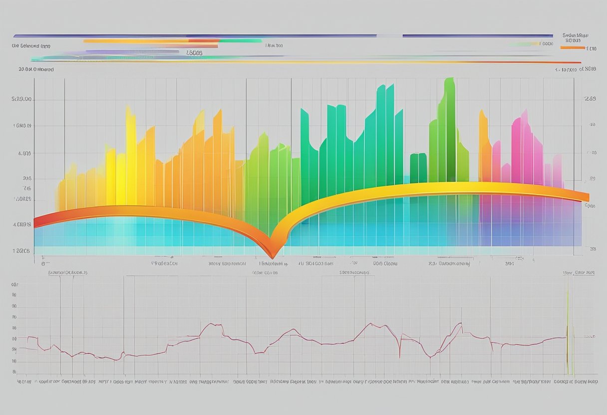 A heart rate monitor displays a steady pulse of 60-100 beats per minute, indicating the normal range for women. A chart or graph could accompany the monitor to illustrate the fluctuation of heart rate during different activities