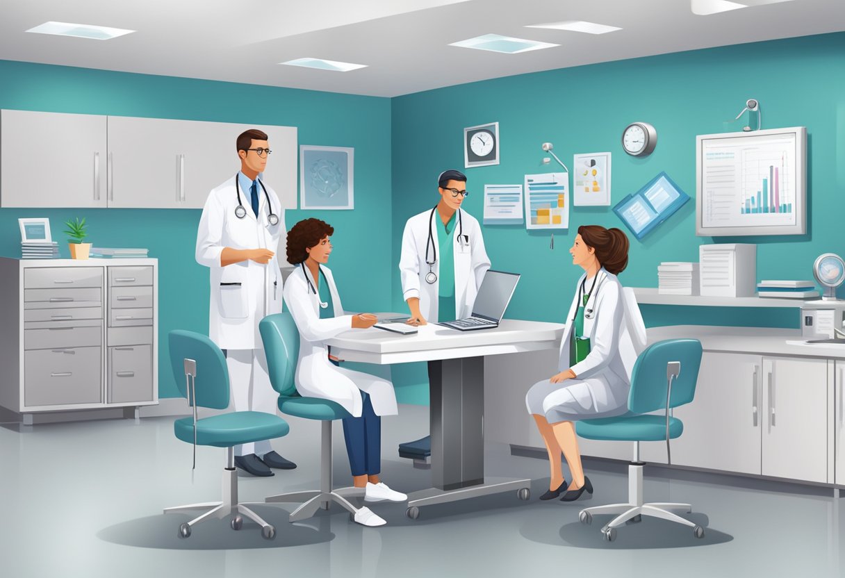 Heart center doctors answer FAQs in a modern clinic setting