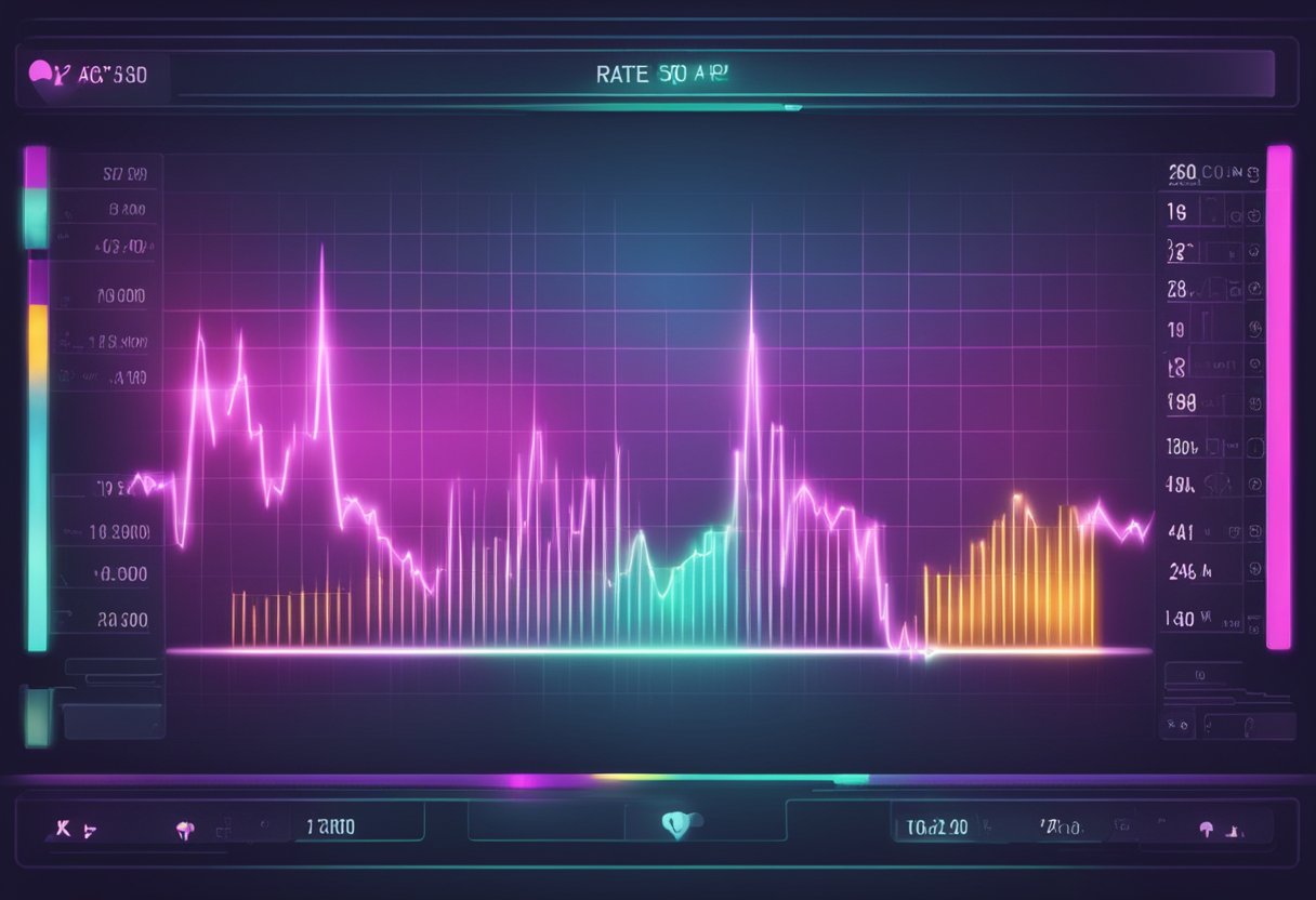 A woman's heart rate monitor displaying FAQ on a digital screen
