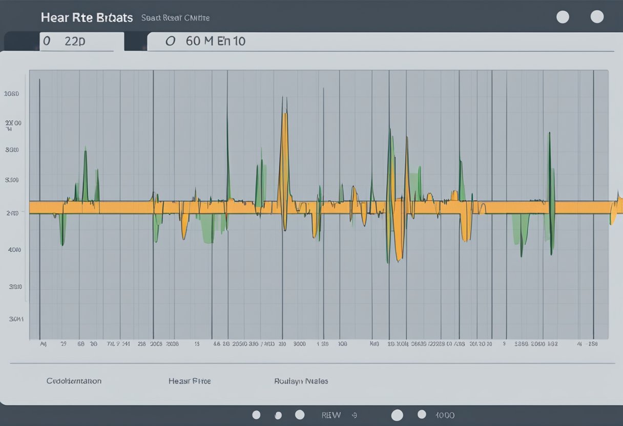 A heart rate monitor displays a steady, regular pulse of 60-100 beats per minute