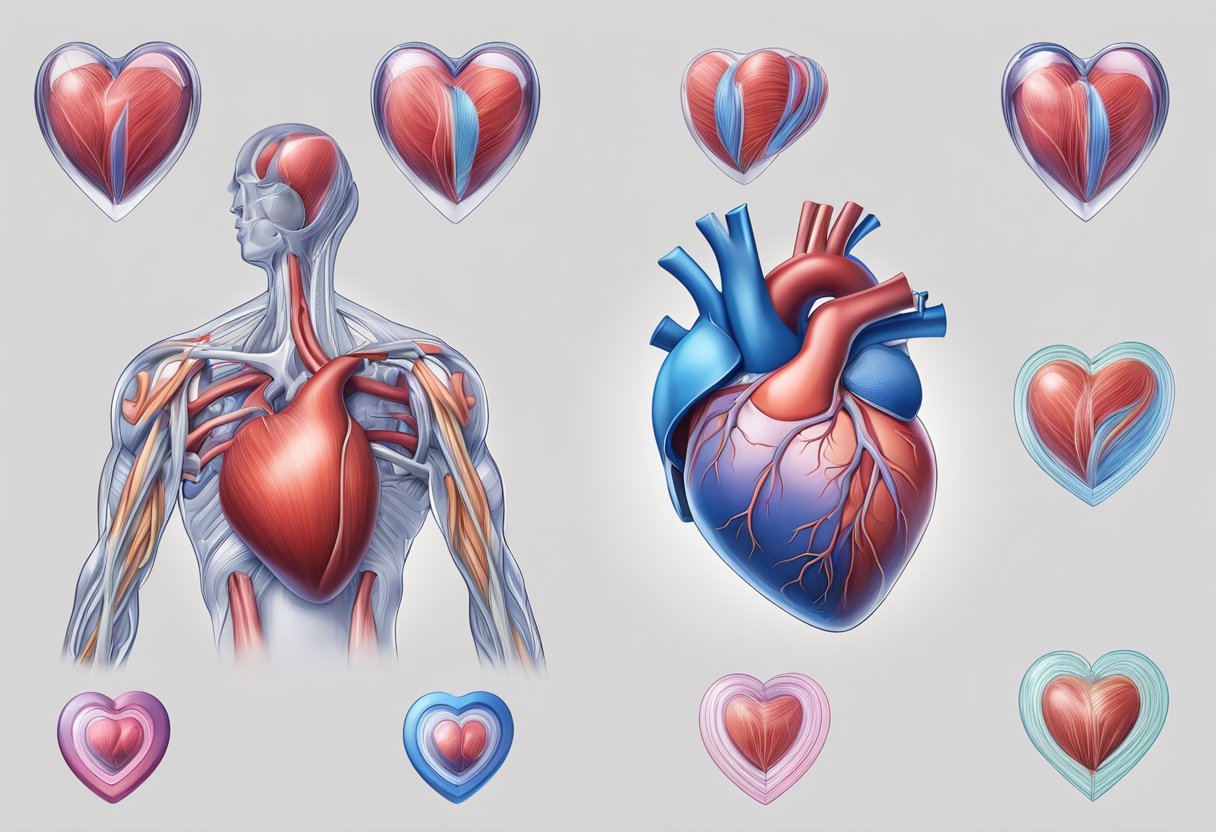 A heart-shaped muscle contracts and expands with each exercise, pumping blood efficiently