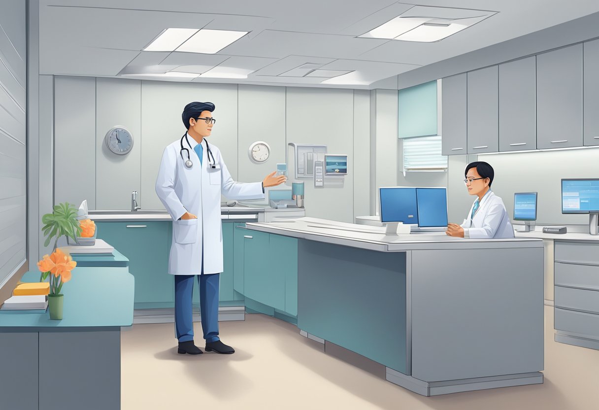 A heart specialist in Singapore answers frequently asked questions in a modern clinic setting