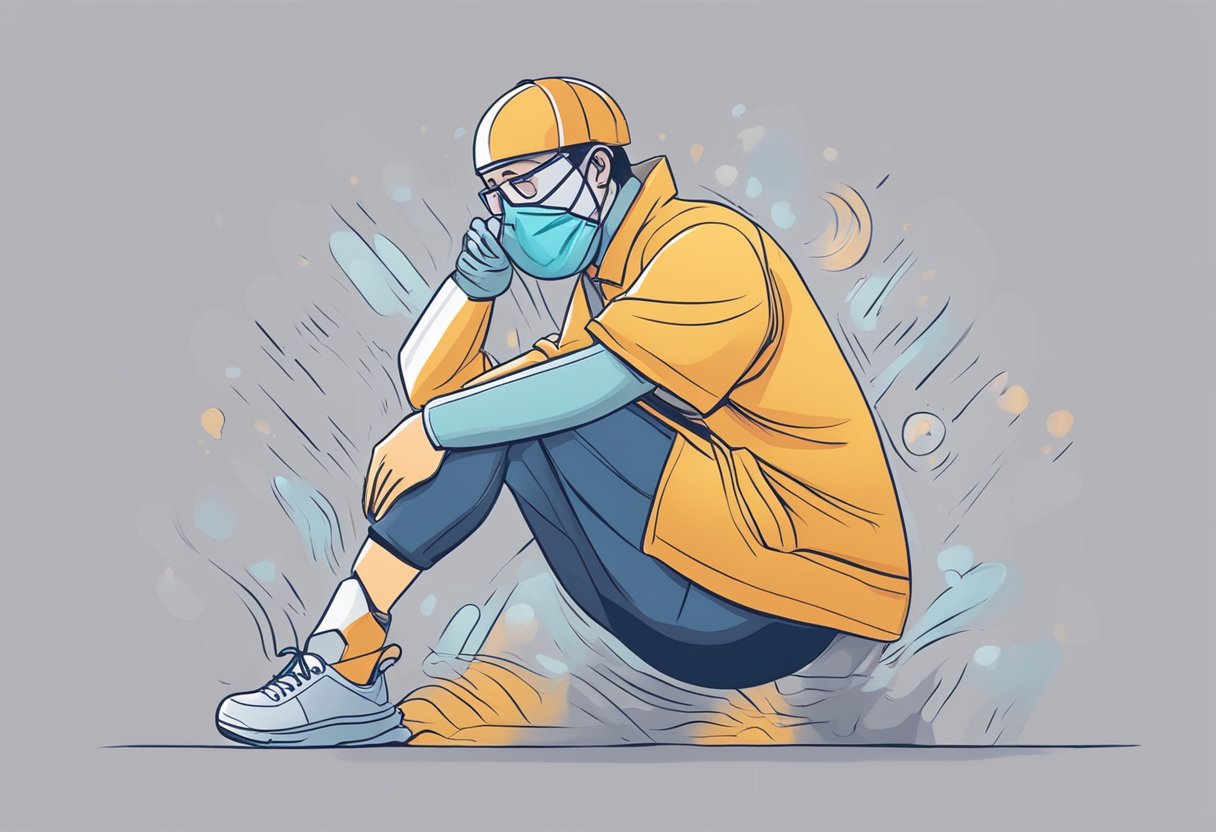 A person with leg pain struggles to breathe due to congestive heart failure