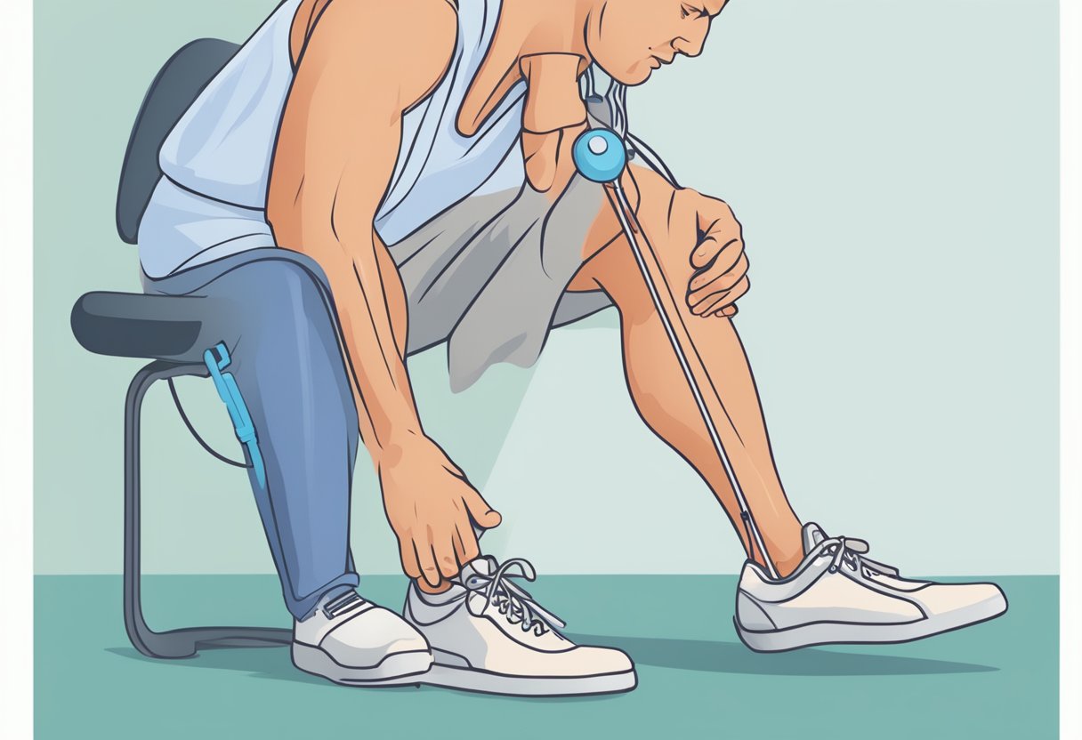 A person experiencing leg pain due to congestive heart failure