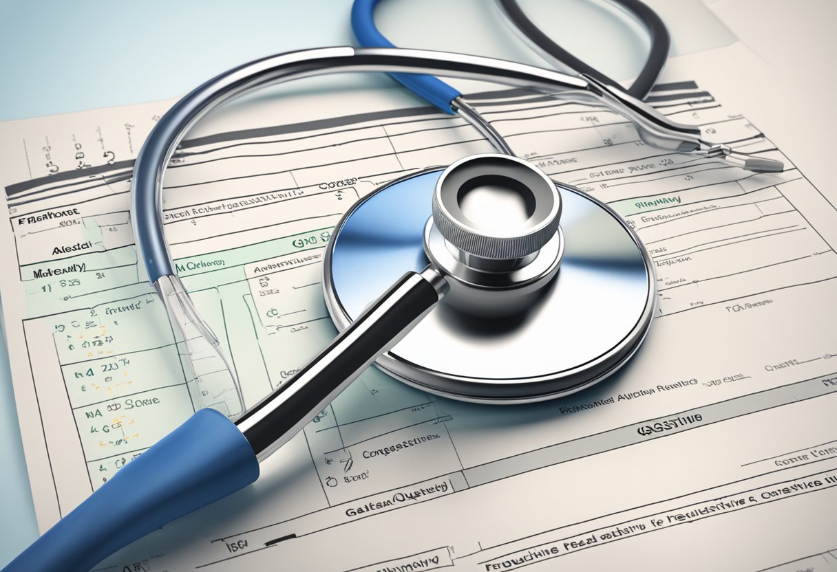 A stethoscope placed on a medical chart showing an ECG reading with the words "Frequently Asked Questions congestive heart failure" highlighted