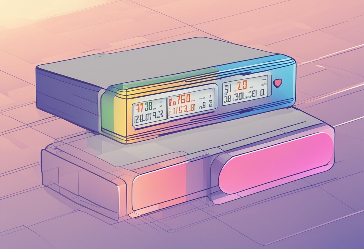A heart rate monitor displaying different ages and corresponding heart rates