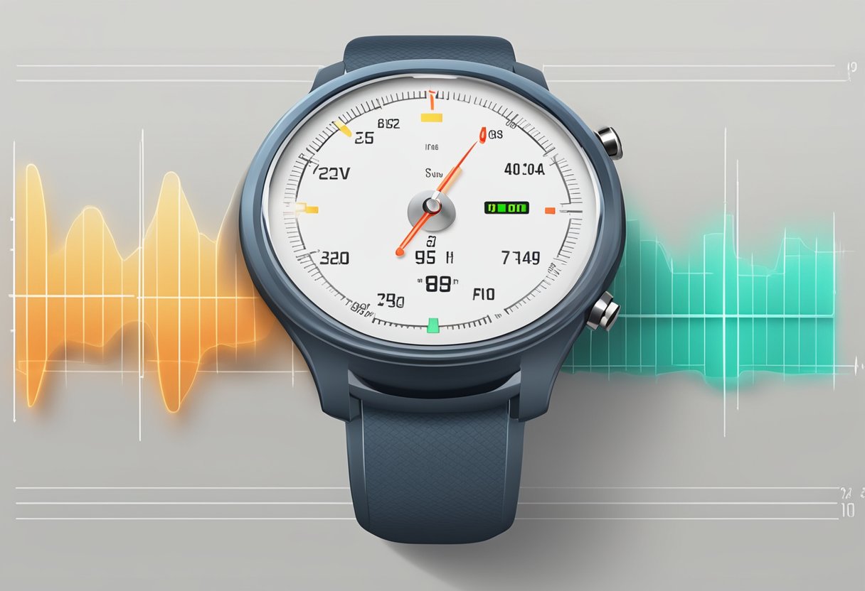 A heart rate monitor displays a steady, rhythmic pulse