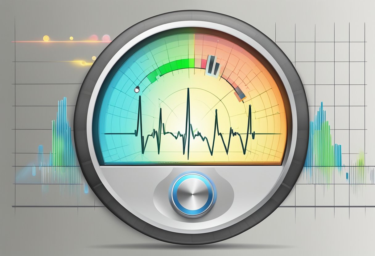 A heart rate monitor displaying a steady, rhythmic pulse