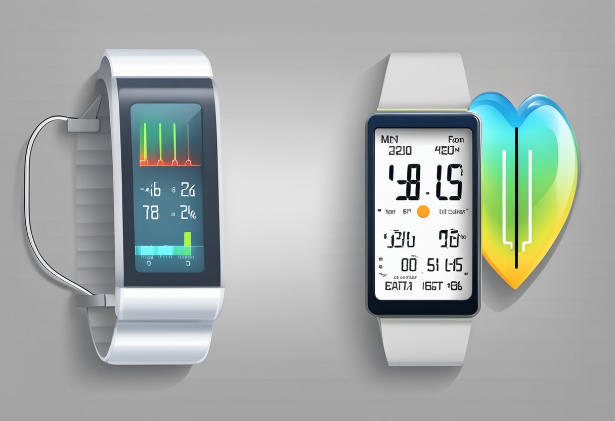 A thermometer and a heart rate monitor displayed side by side, showing a clear relationship between temperature and heart rate