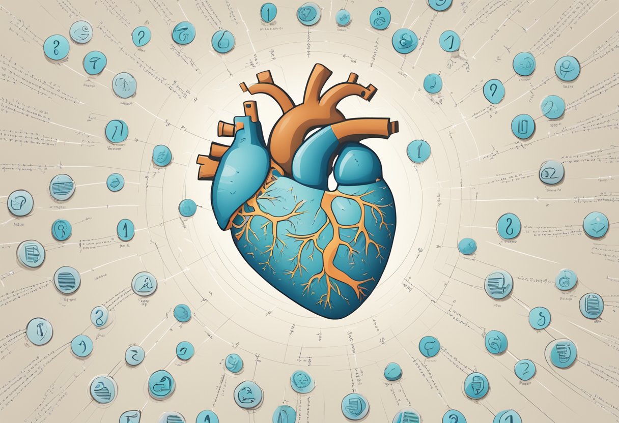 A heart with acupressure points highlighted, surrounded by question marks and a FAQ banner