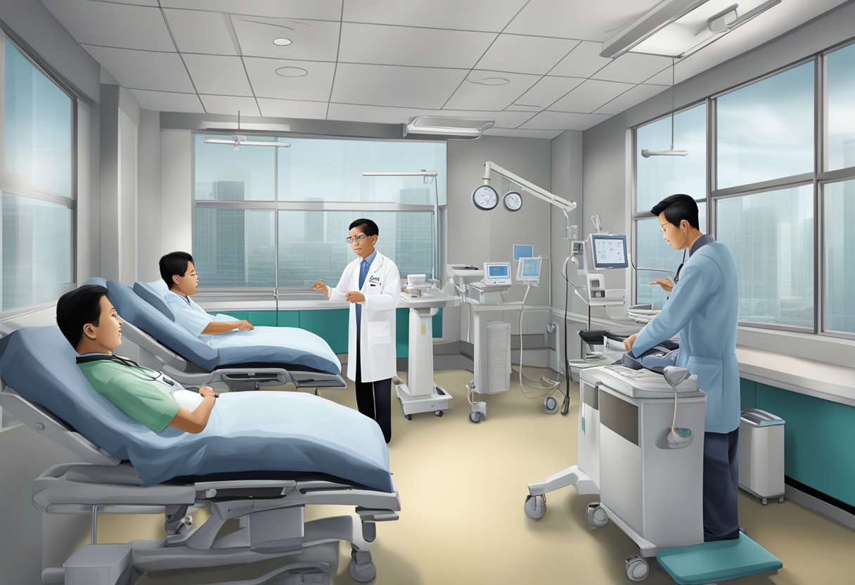 Dr. Alfred Cheng, a cardiologist, provides patient care and services in a hospital setting