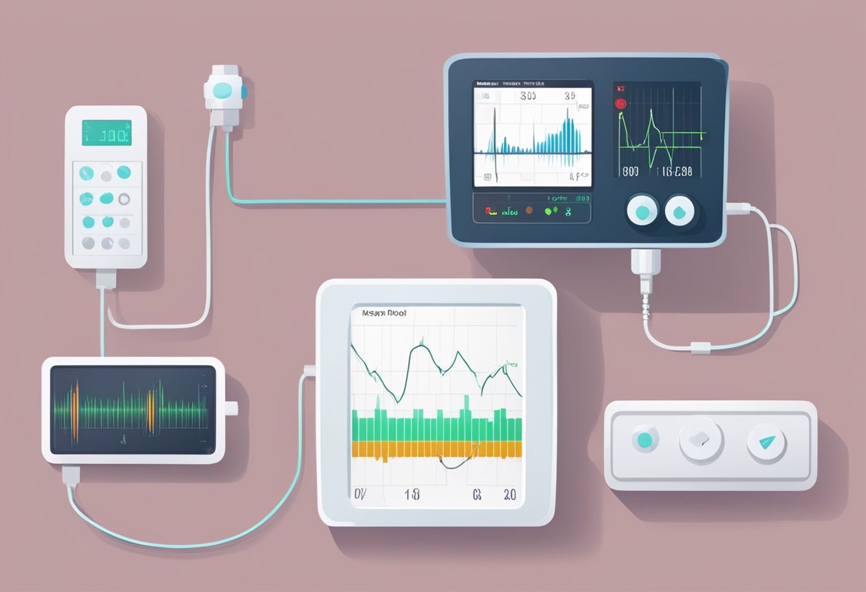 Hydralazine increases heart rate. Show a heart monitor with a rising pulse line
