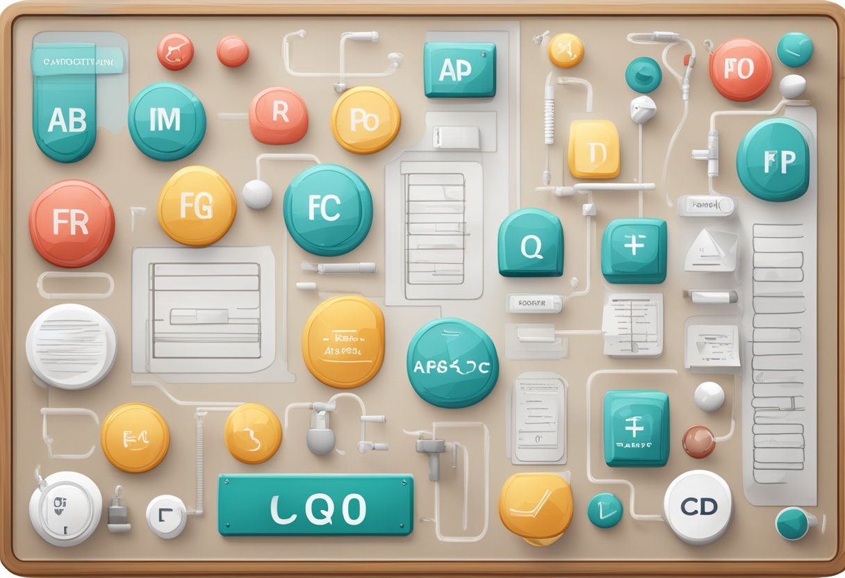 A medical abbreviation cardiology FAQ board with clear, legible text and a professional, modern design